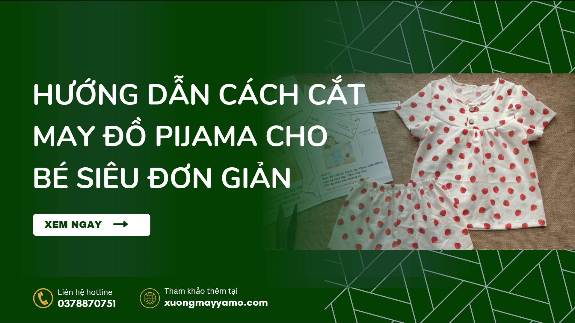 cách cắt may đồ pijama cho bé