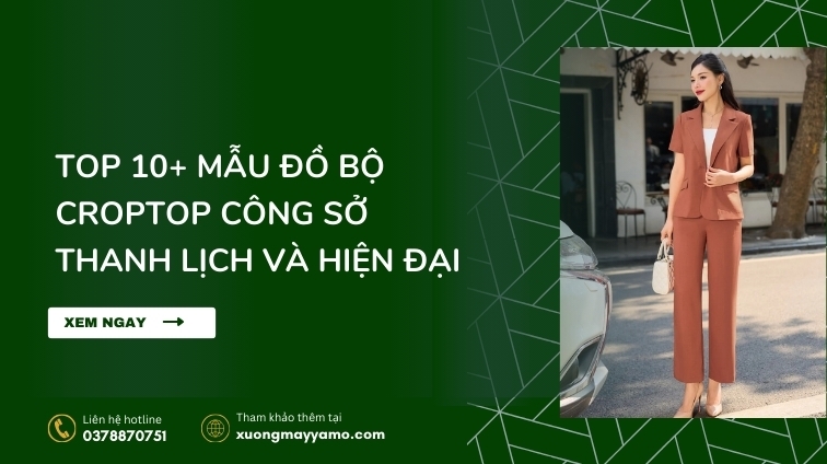 mẫu đồ bộ croptop công sở